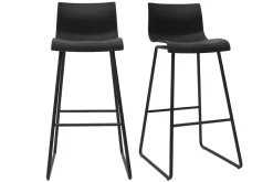 Tabourets de bar design noir 76 cm (lot de 2) ONA
