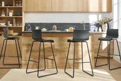 Tabourets de bar design noir 76 cm (lot de 2) ONA