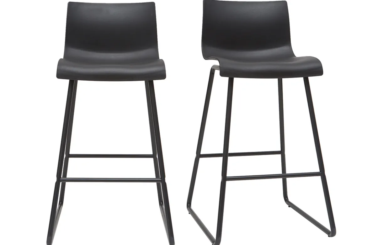 Tabourets de bar design noir 65 cm (lot de 2) ONA