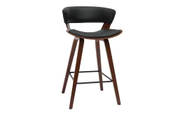 Tabourets de bar design noir et bois foncé H65 cm (lot de 2) SYRAH