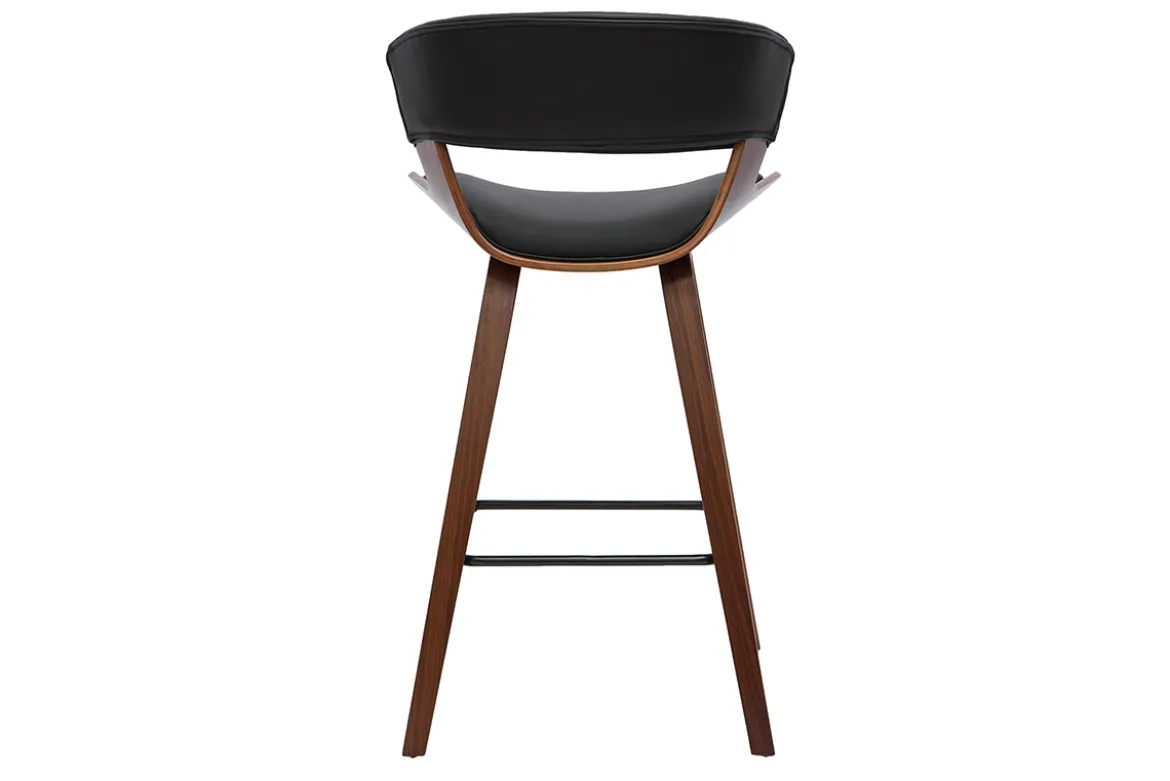 Tabourets de bar design noir et bois foncé H65 cm (lot de 2) SYRAH