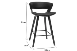 Tabourets de bar design noir et bois foncé H65 cm (lot de 2) SYRAH
