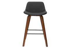 Tabourets de bar design noir et noyer H65 cm (lot de 2) NONIE