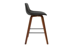 Tabourets de bar design noir et noyer H65 cm (lot de 2) NONIE