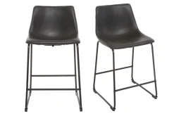 Tabourets de bar design noir H61 cm (lot de 2) NEW ROCK