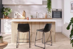 Tabourets de bar design noir H61 cm (lot de 2) NEW ROCK