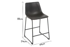 Tabourets de bar design noir H61 cm (lot de 2) NEW ROCK