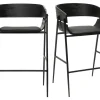 Tabourets de bar design noirs (lot de 2) WESS