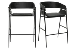 Tabourets de bar design noirs (lot de 2) WESS