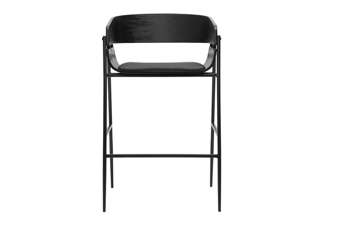 Tabourets de bar design noirs (lot de 2) WESS