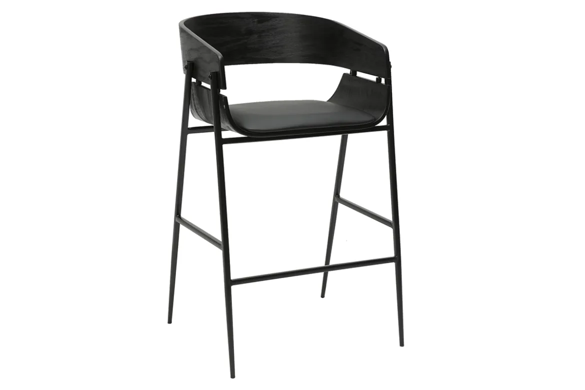Tabourets de bar design noirs (lot de 2) WESS