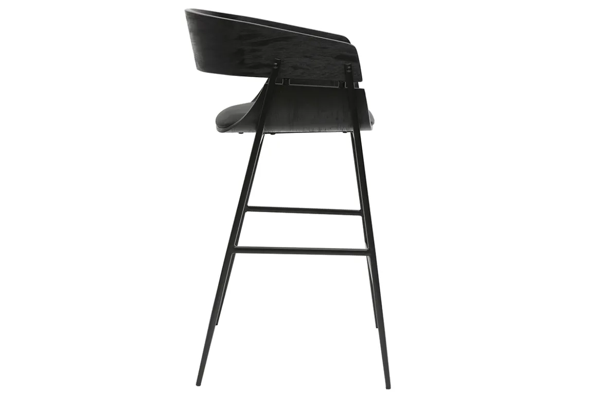 Tabourets de bar design noirs (lot de 2) WESS