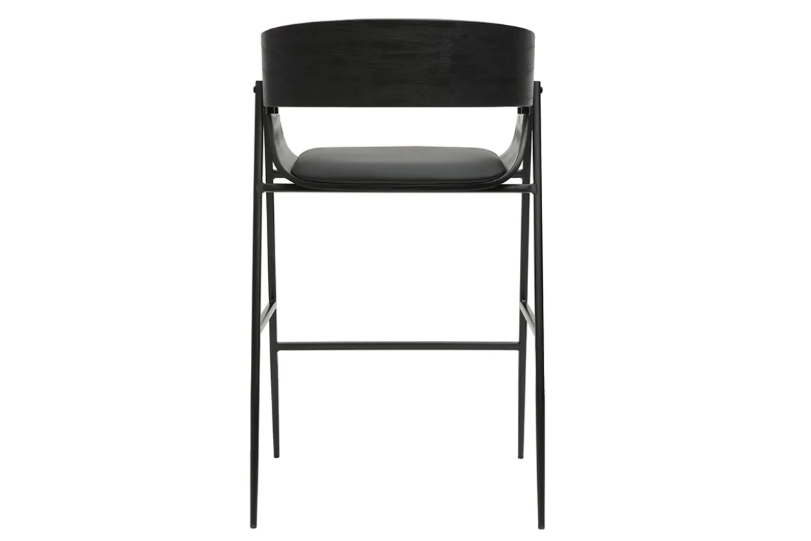 Tabourets de bar design noirs (lot de 2) WESS