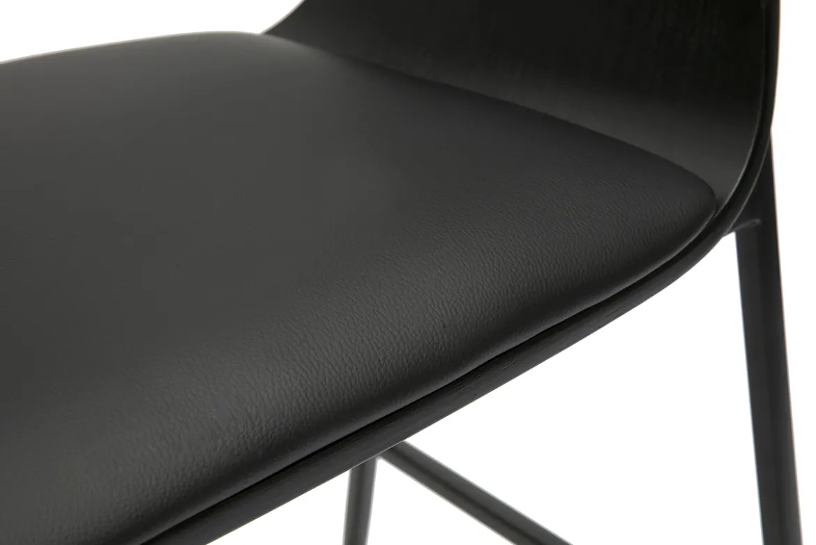 Tabourets de bar design noirs (lot de 2) WESS