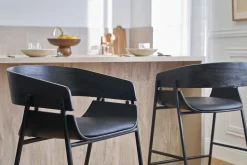 Tabourets de bar design noirs (lot de 2) WESS