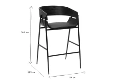 Tabourets de bar design noirs (lot de 2) WESS