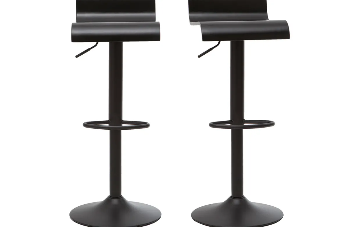 Tabourets de bar design noirs (lot de 2) SURF