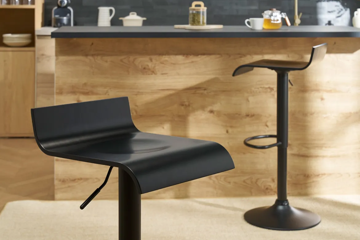 Tabourets de bar design noirs (lot de 2) SURF