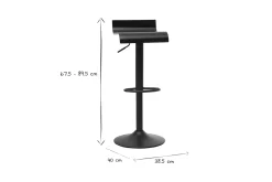 Tabourets de bar design noirs (lot de 2) SURF