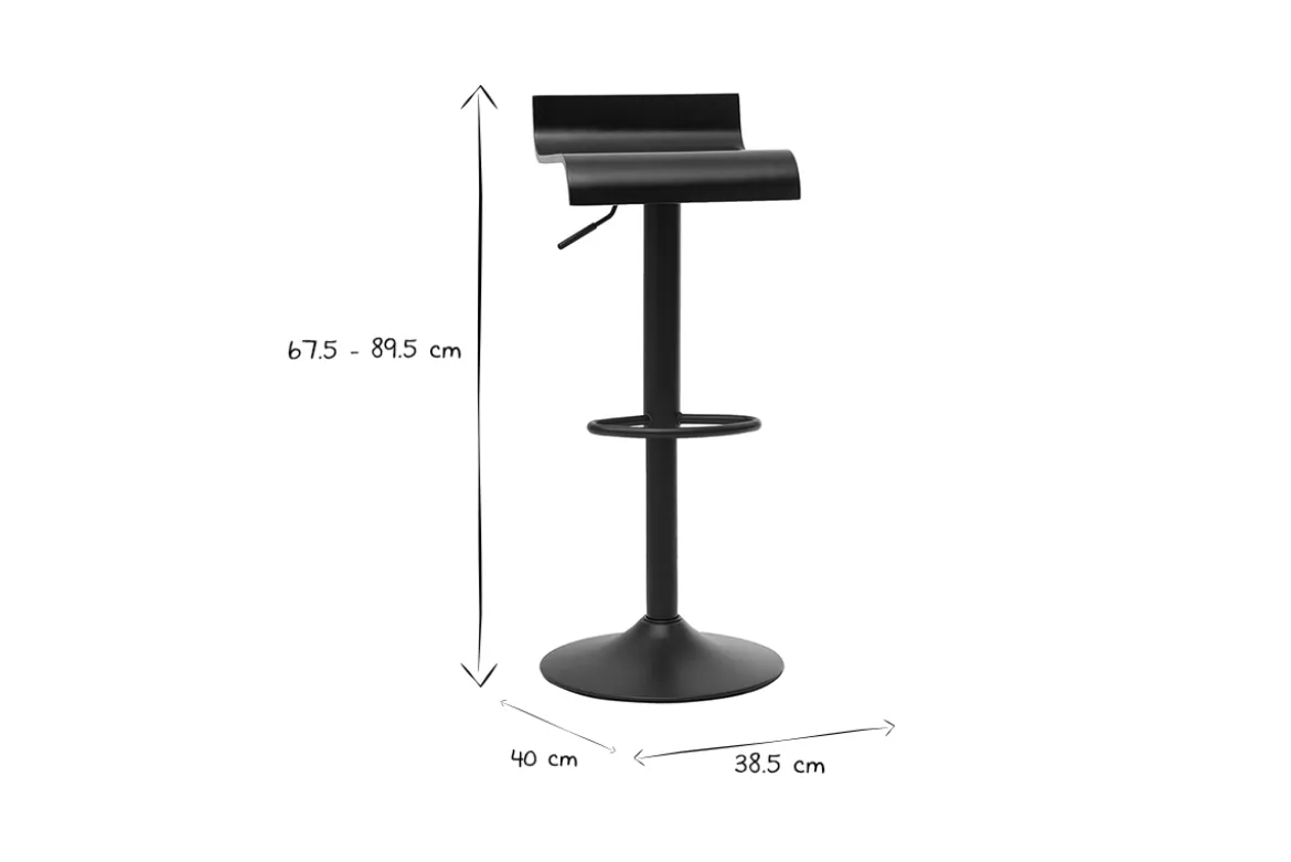 Tabourets de bar design noirs (lot de 2) SURF