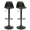 Tabourets de bar design noirs (lot de 2) STEEVY