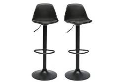 Tabourets de bar design noirs (lot de 2) STEEVY