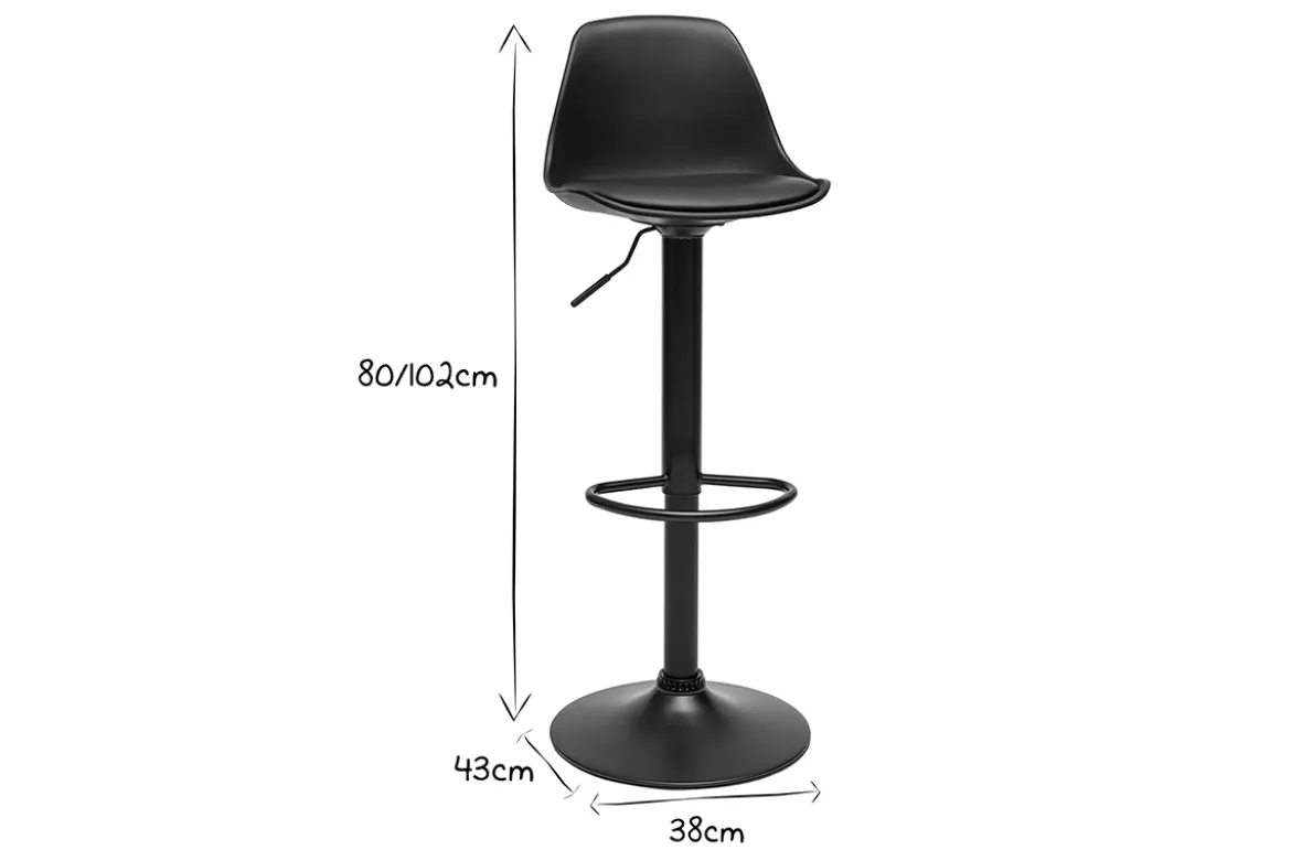 Tabourets de bar design noirs (lot de 2) STEEVY