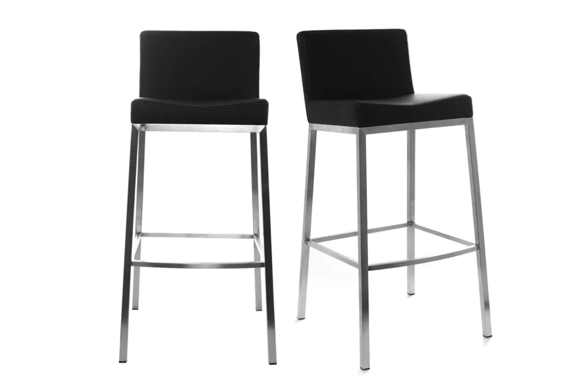 Tabourets de bar design noirs H66 cm (lot de 2) EPSILON