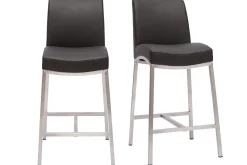 Tabourets de bar design noirs H70 cm (lot de 2) OLLY