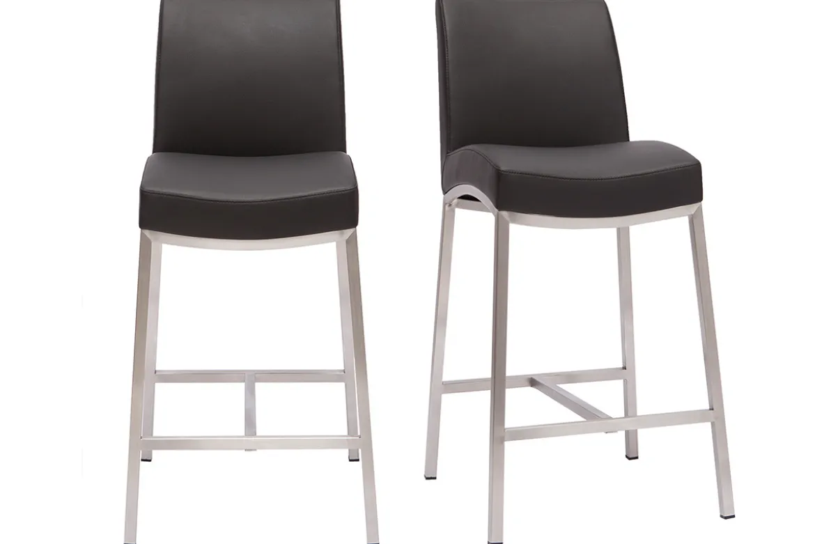 Tabourets de bar design noirs H70 cm (lot de 2) OLLY