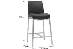 Tabourets de bar design noirs H70 cm (lot de 2) OLLY