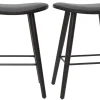 Tabourets de bar design noirs H65 cm (lot de 2) MEADOW