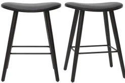 Tabourets de bar design noirs H65 cm (lot de 2) MEADOW