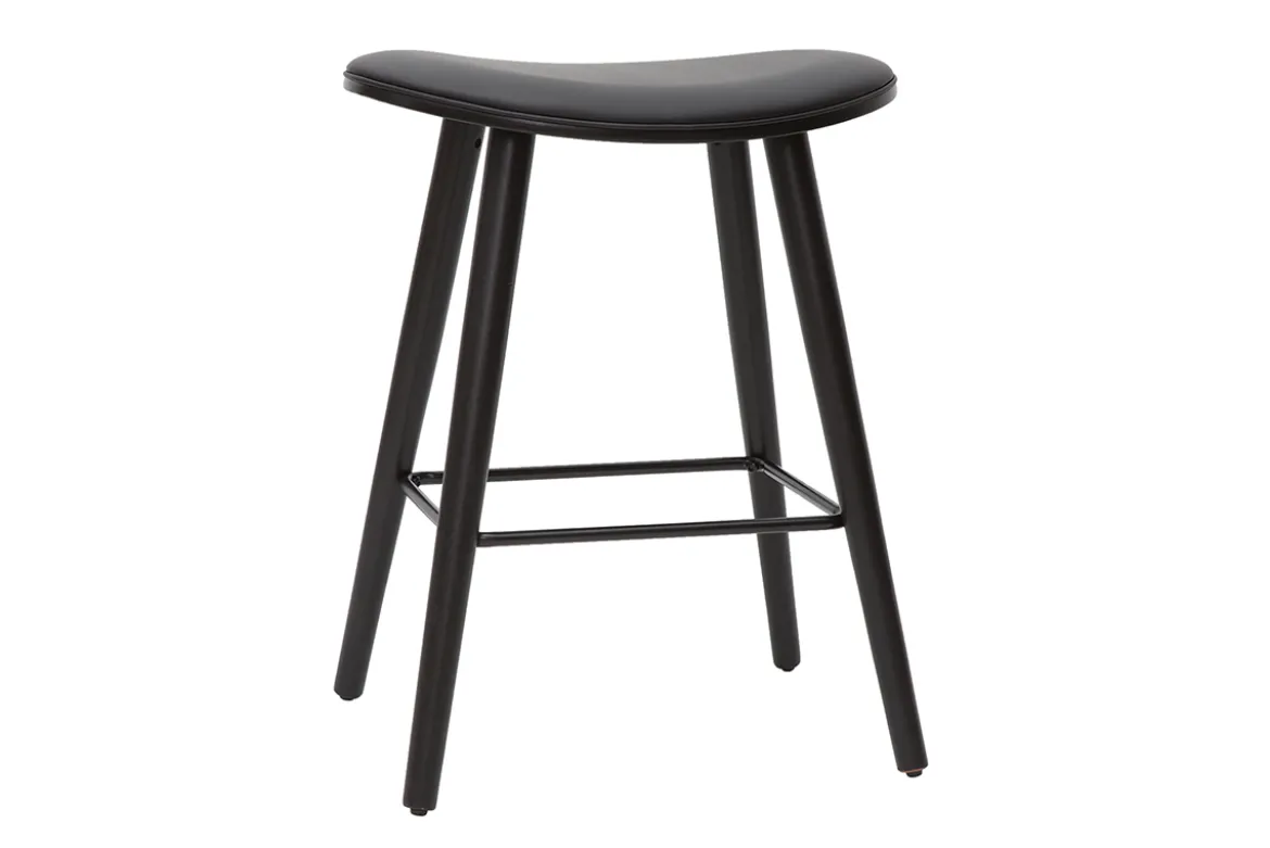 Tabourets de bar design noirs H65 cm (lot de 2) MEADOW
