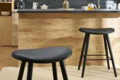 Tabourets de bar design noirs H65 cm (lot de 2) MEADOW