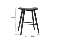 Tabourets de bar design noirs H65 cm (lot de 2) MEADOW