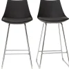 Tabourets de bar design noirs 65 cm (lot de 2) JUNE