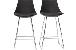 Tabourets de bar design noirs 65 cm (lot de 2) JUNE