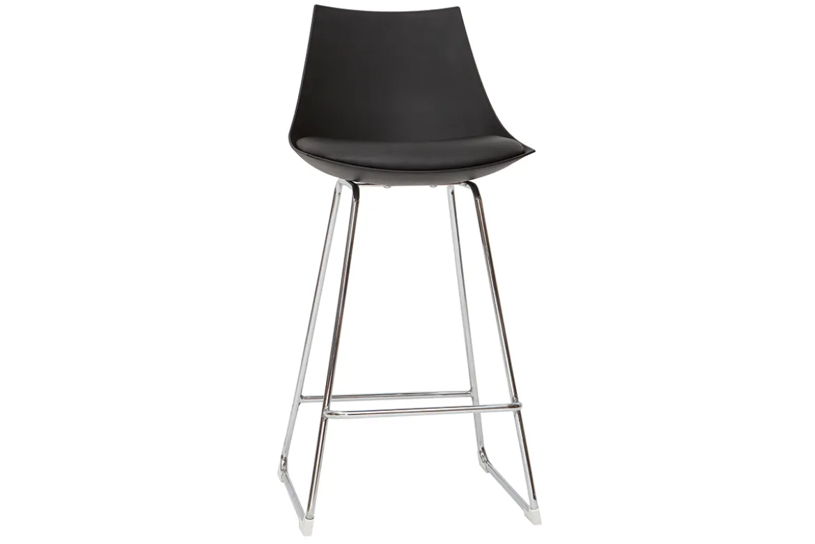 Tabourets de bar design noirs 65 cm (lot de 2) JUNE