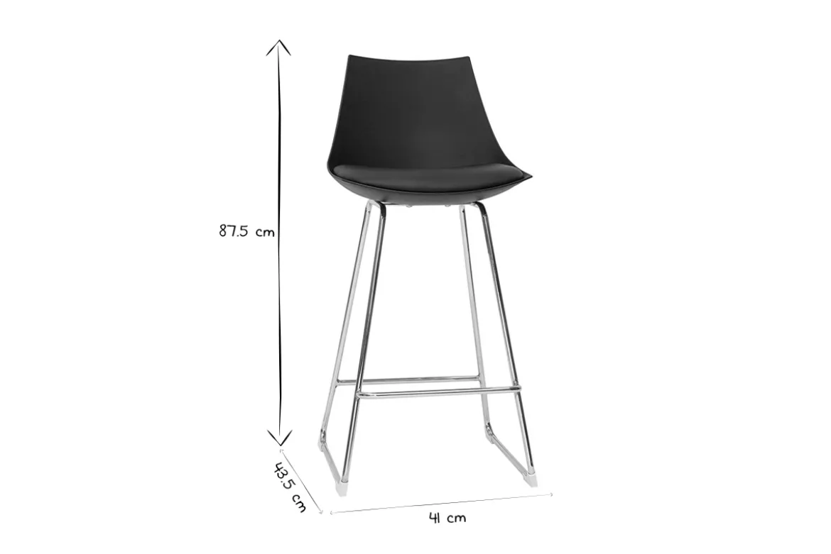 Tabourets de bar design noirs 65 cm (lot de 2) JUNE