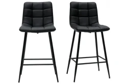 Tabourets de bar design noirs H65 cm (lot de 2) MAXWELL