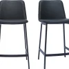 Tabourets de bar design noirs H66 cm (lot de 2) ARSENE