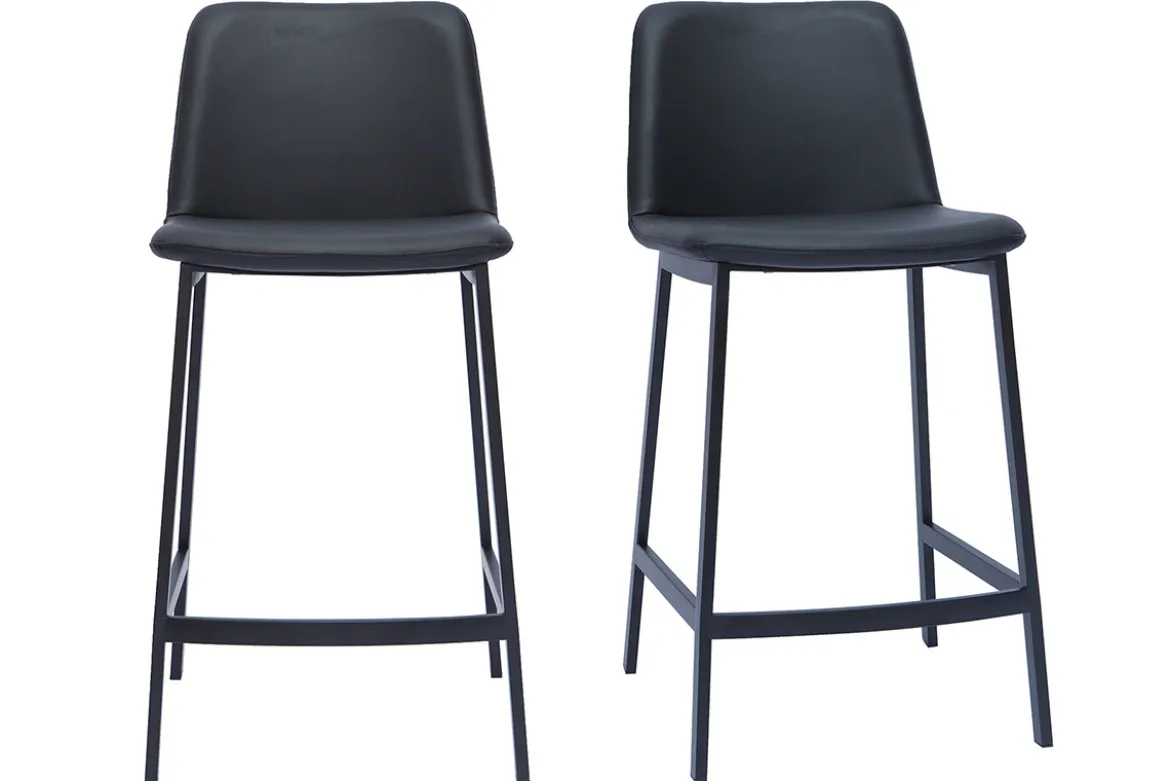 Tabourets de bar design noirs H66 cm (lot de 2) ARSENE
