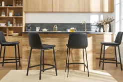Tabourets de bar design noirs H66 cm (lot de 2) ARSENE