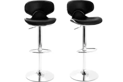 Tabourets de bar design noirs (lot de 2) PEGASE