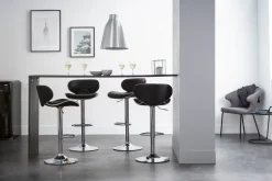 Tabourets de bar design noirs (lot de 2) PEGASE