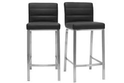 Tabourets de bar design noirs 66 cm (lot de 2) TOMY