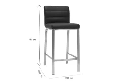 Tabourets de bar design noirs 66 cm (lot de 2) TOMY