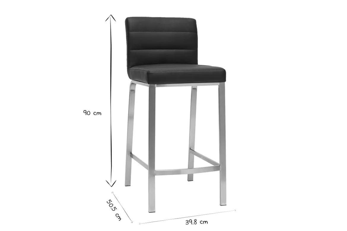 Tabourets de bar design noirs 66 cm (lot de 2) TOMY