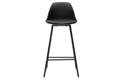 Tabourets de bar design noirs pieds métal H66 cm (lot de 2) FRANZ